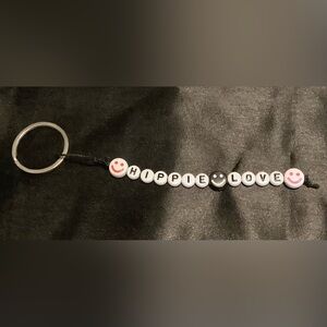 Hippie Love Keychain with Smiley Beads